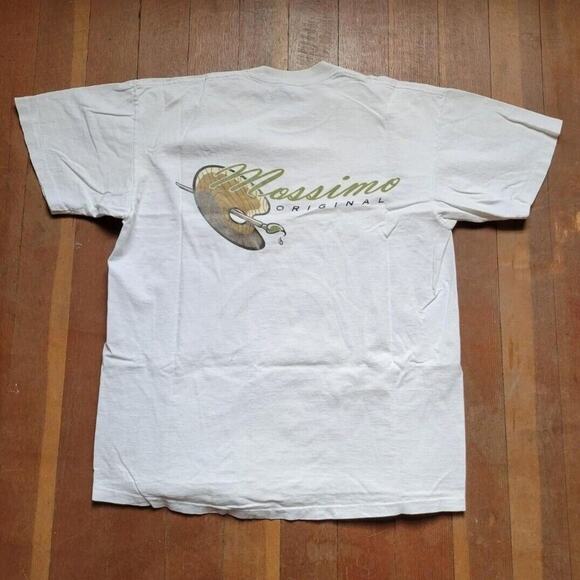 Vtg 90s Mossimo Moss Artist T Shirt White Large Stussy Rusty Angel Devil - Picture 2 of 4